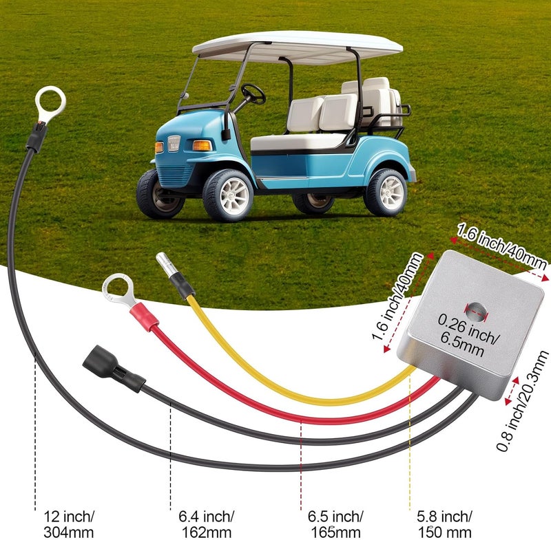 Anglechic Voltage Regulator Rectifier Compatible with Club Car DS & Carryall 1992-Up Gas Golf Cart, 12V 4 Wire Golf Cart Voltage Regulator, Compatible with OEM 1015777 102711201 102710101 - Image 4